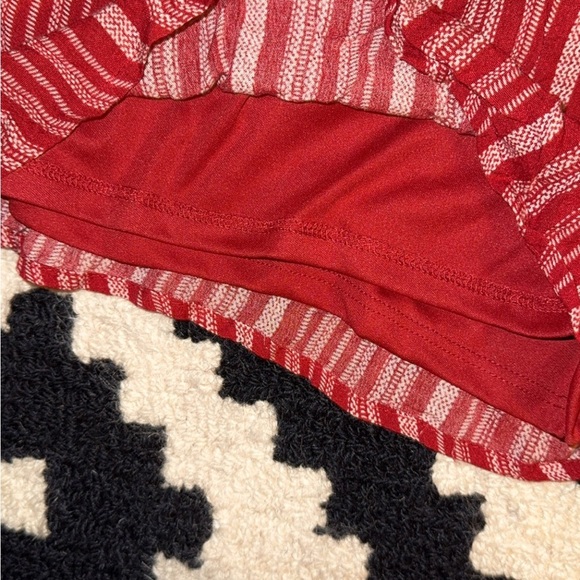 One Clothing Red Striped Sleeveless Romper Size Med Boho Ethnic Casual Summer - Picture 4 of 8